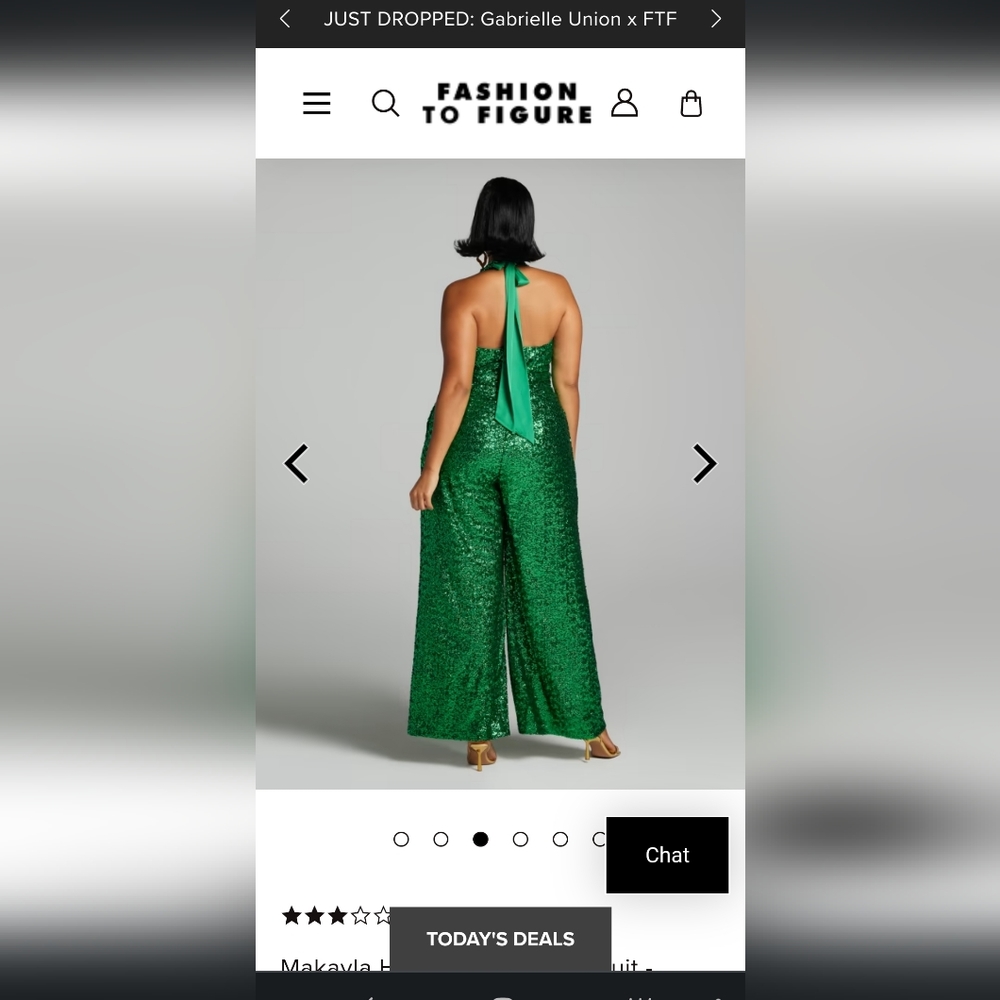 Green sequin jumpsuit - Picture 2 of 5